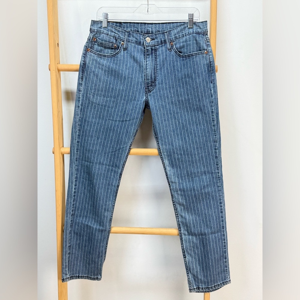 LEVI'S 511 Medium wash pinstriped Slim fit Jeans size 32/29